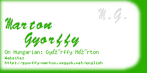 marton gyorffy business card